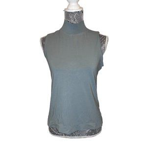 Athleta Women Mock Collar Sleeveless Blue Green Outbound Tank Size XS